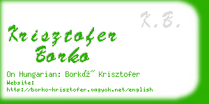 krisztofer borko business card